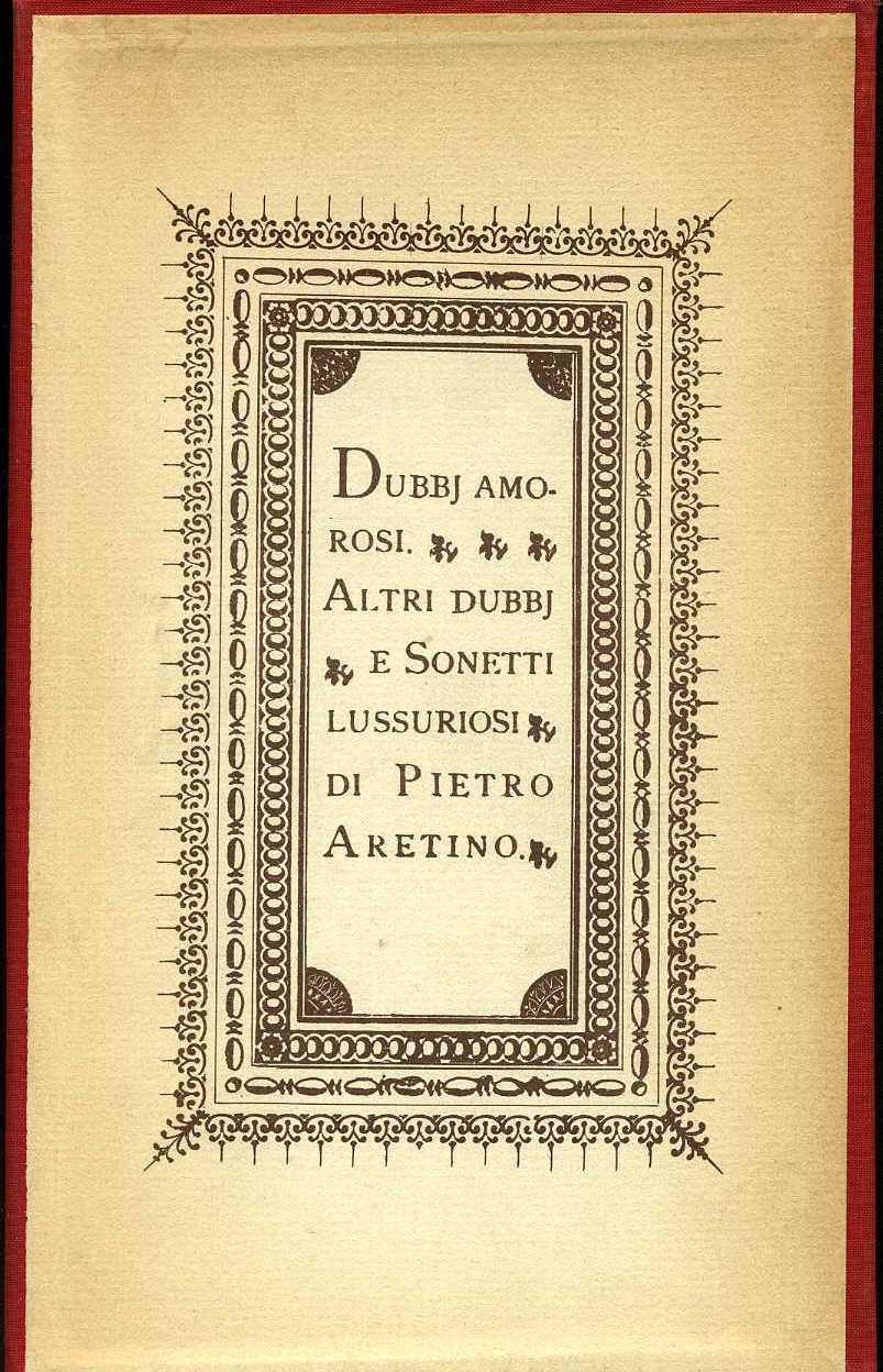 dubbi amorosi altri dubbi e sonetti lussuriosi pie