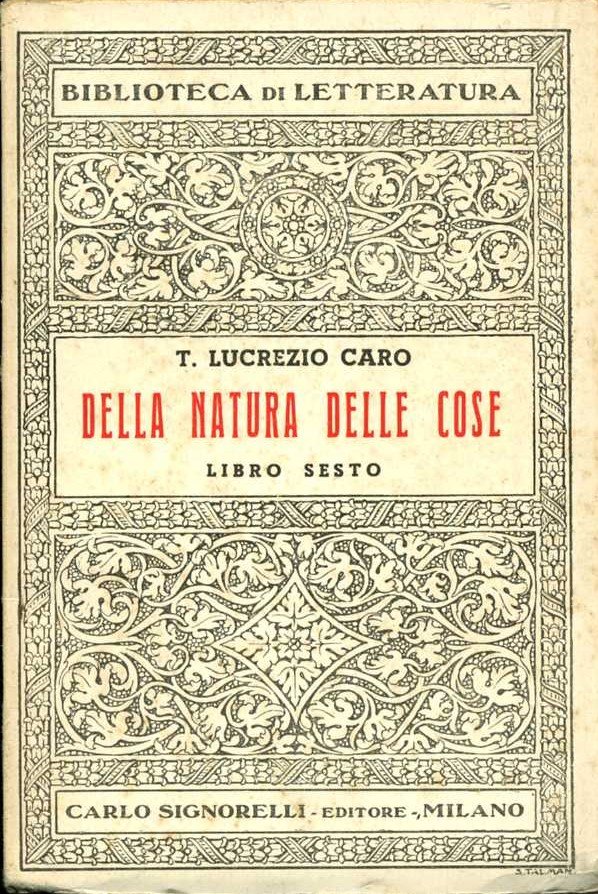 la natura delle cose libro sesto tito lucrezio car