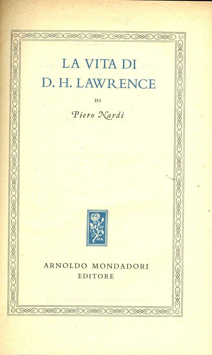 La vita di D.H. Lawrence pietro nardi