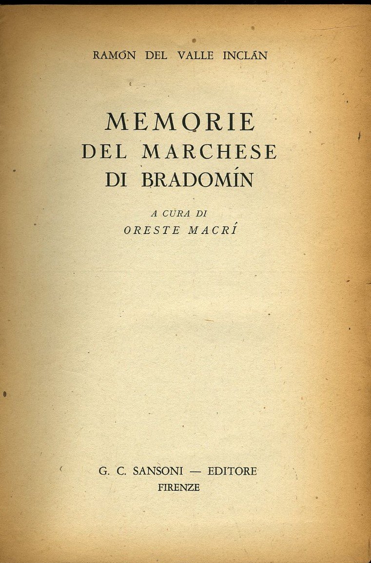 Memorie Del Marchese Di Bradomin