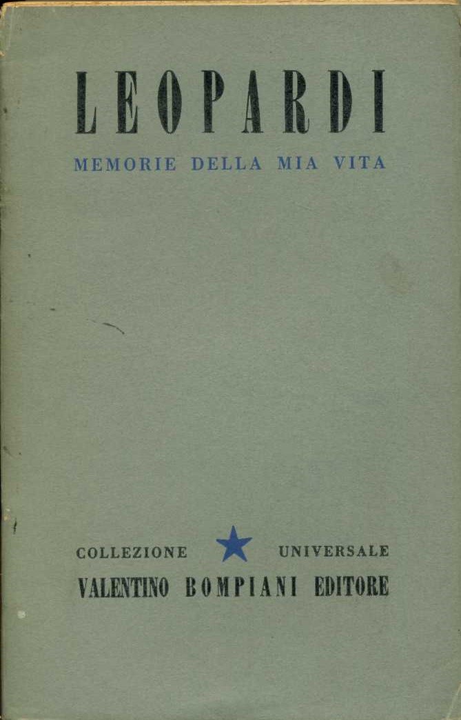 memorie della mia vita giacomo leopardi