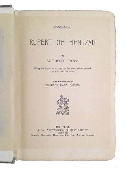 Rupert of Hentzau by Anthony Hope, being the sequel to …