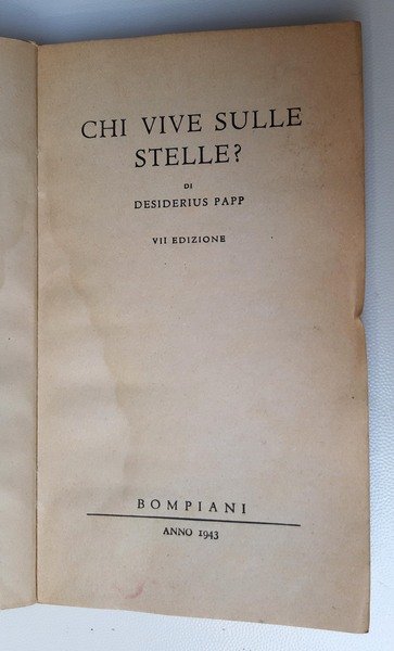 Chi vive sulle stelle? di Desiderius Papp. VII edizione