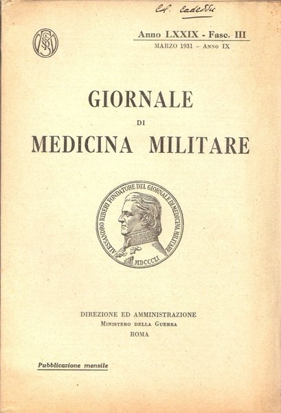 Giornale di medicina militare, Marzo 1931