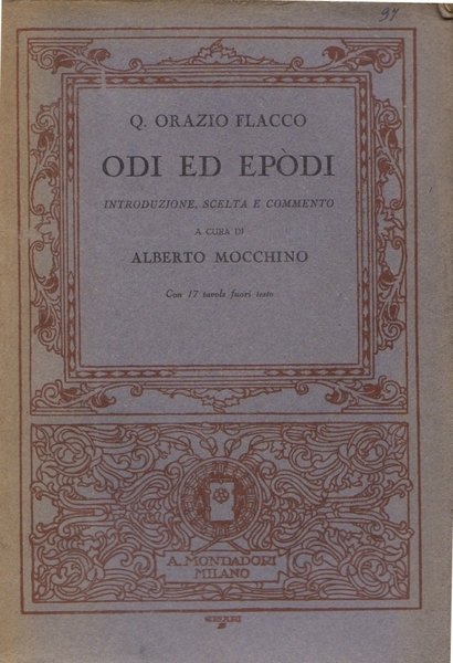 Odi ed epodi. Introduzione, scelta e commento a cura di …