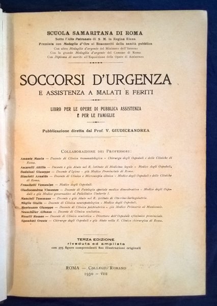 Soccorsi d'urgenza e assistenza a malati e feriti. Libro per …