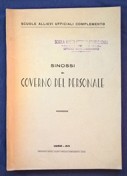 Sinossi di governo del personale.