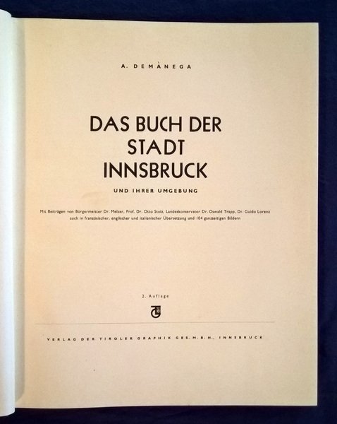 Das buch der stadt Innsbruck. Und ihrer umgebund. [….] 2. …