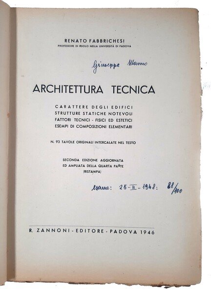 Architettura tecnica: carattere degli edifici, strutture statiche notevoli, fattori tecnici …