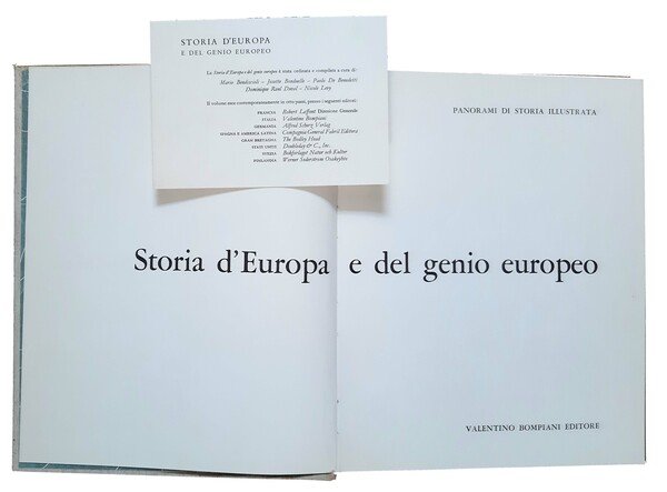 Storia d'Europa e del genio europeo. Panorami di storia illustrata.