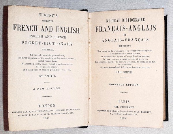 Nouveau Dictionnaire Francais-Anglais et Anglais-Francais contenant une notice sur la …