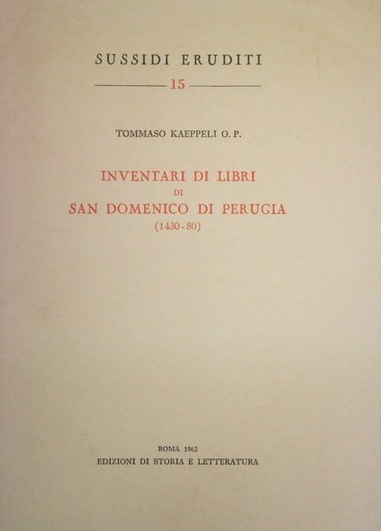 Inventario di libri di San Domenico di Perugia (1430-80).