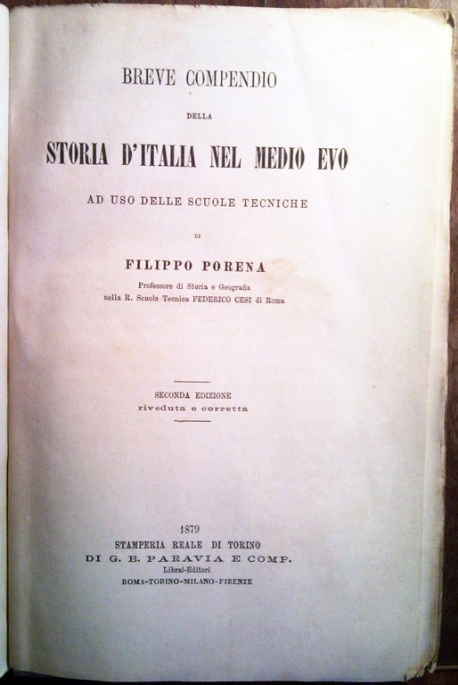 Breve compendio della storia d'Italia nel medio evo ad uso …