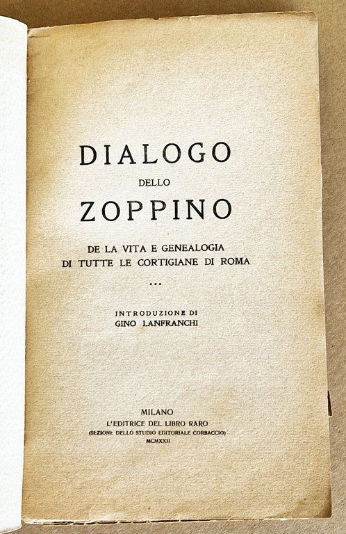 Dialogo dello zoppino: de la vita e genealogia di tutte …