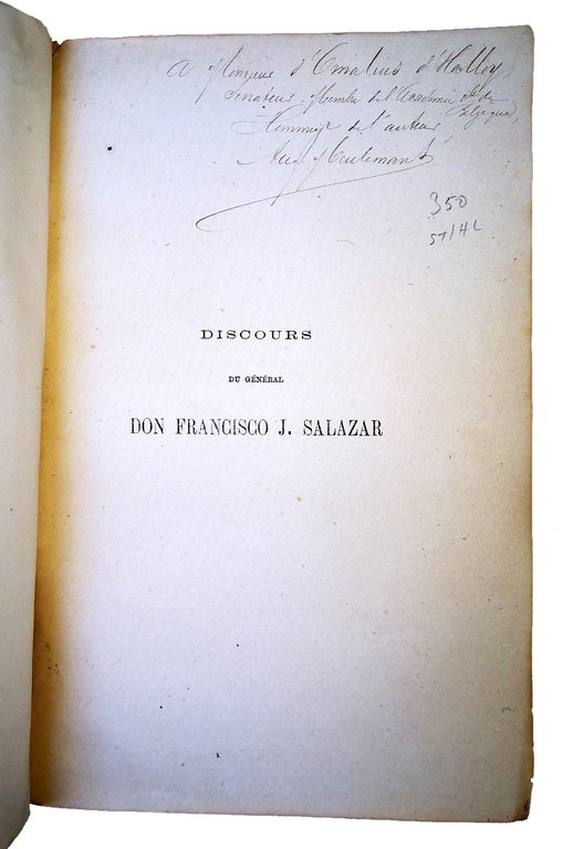 Discours du General Don Francisco J. Salazar, prononce lors de …