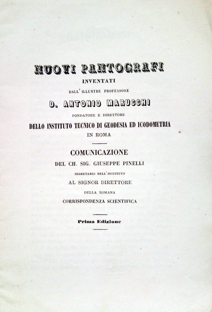 Nuovi pantografi inventati dal Professore D. Antonio Marucchi con illustrazione …