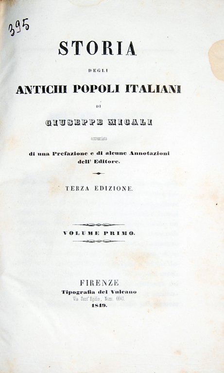 Storia degli antichi popoli italiani di Giuseppe Micali accresciuta di …