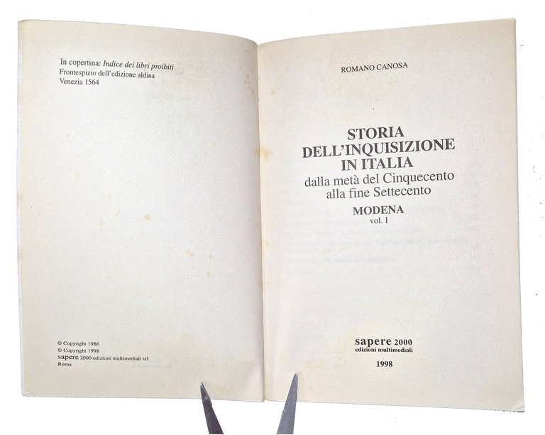 Storia dell'inquisizione in Italia dalla metà del cinquecento alla fine … | Immagine Gallery 3
