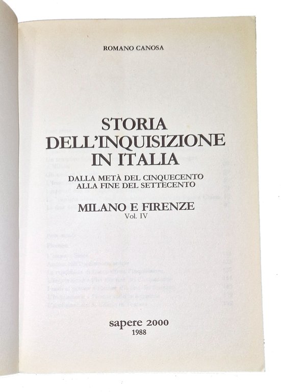 Storia dell'inquisizione in Italia dalla metà del cinquecento alla fine … | Immagine Gallery 9