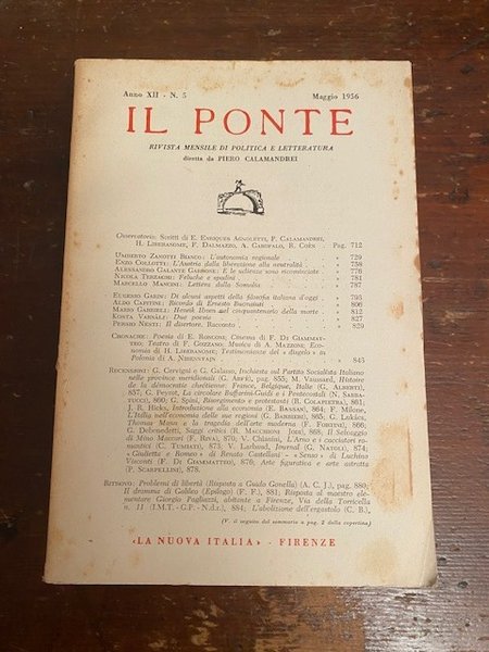 Il Ponte. Anno XII. N°5 - Maggio 1956