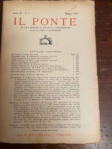 Il Ponte. Anno IX. N°5 - Maggio 1953