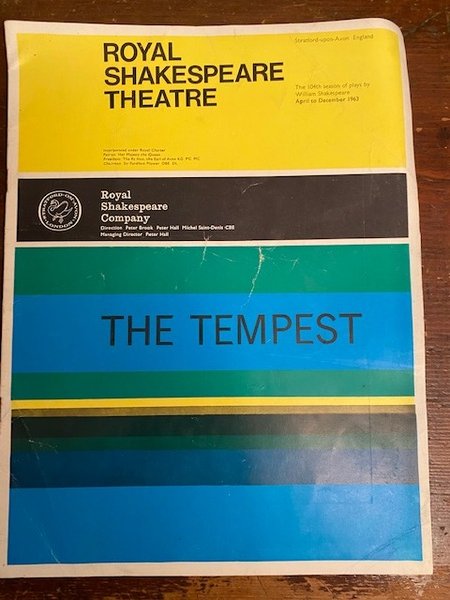 Royal Shakespeare Theatre. The Tempest. The 104 Th season of …