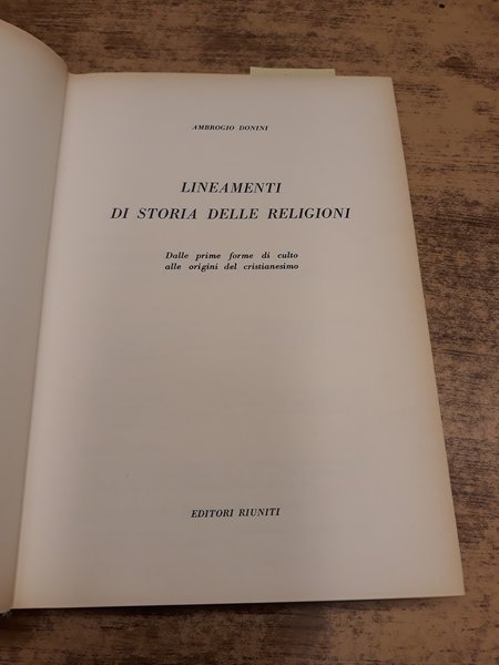 LINEAMENTI DI STORIA DELLE RELIGIONI.