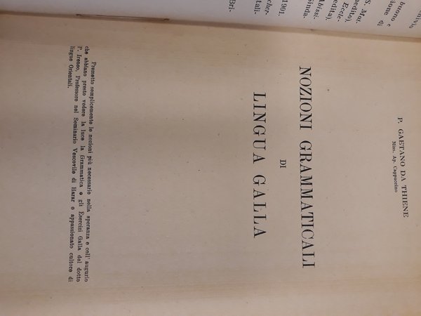 DIZIONARIO DELLA LINGUA GALLA