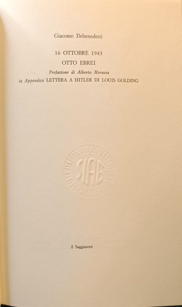16 ottobre 1943. Otto ebrei | Immagine principale