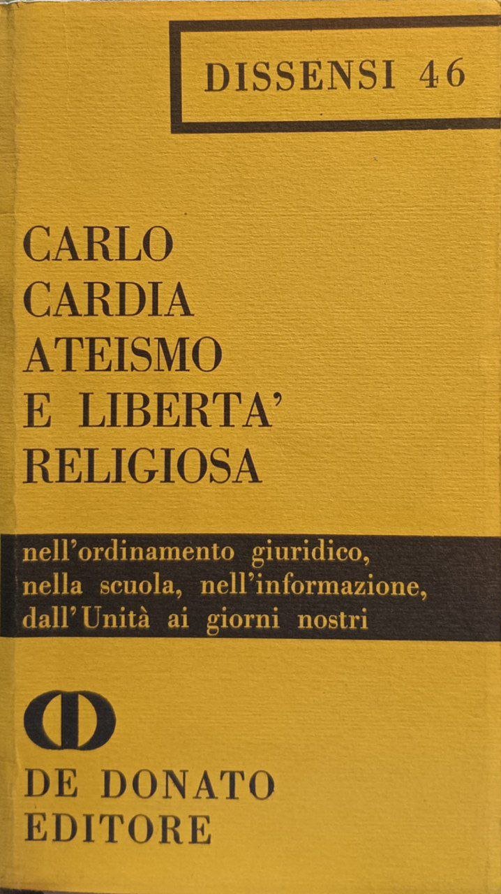Ateismo e libertà religiosa nell'ordinamento giuridico, nella scuola, nell'informazione, dall'Unità … | Immagine principale