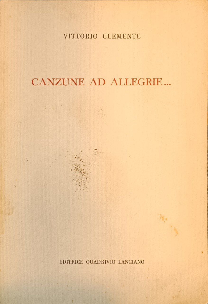 Canzune ad allegrie. | Immagine principale