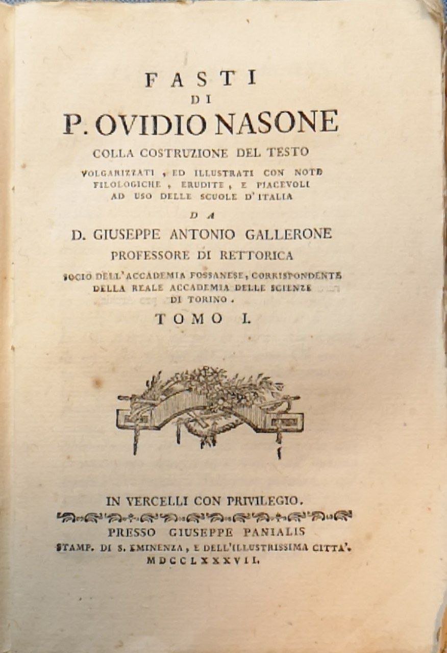Fasti. 2 volumi.