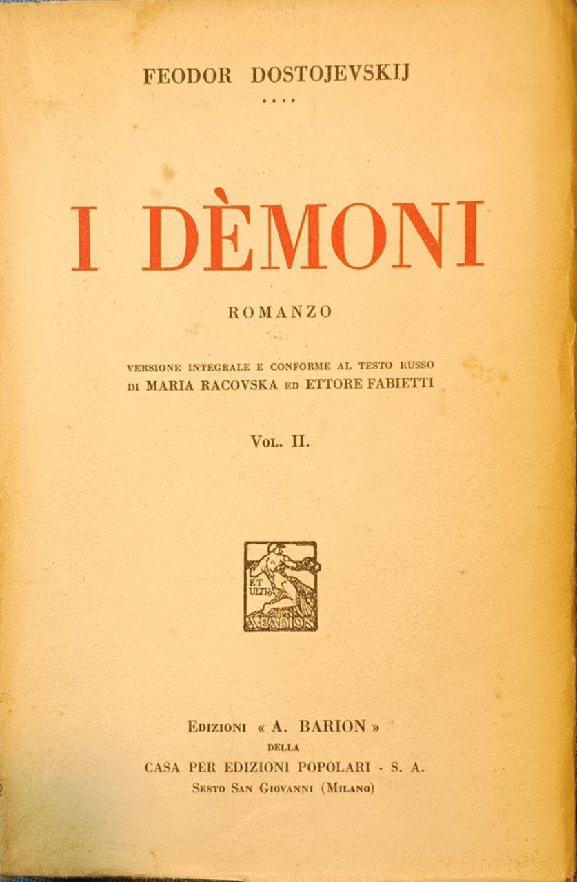 I demoni: romanzo. 2 volumi