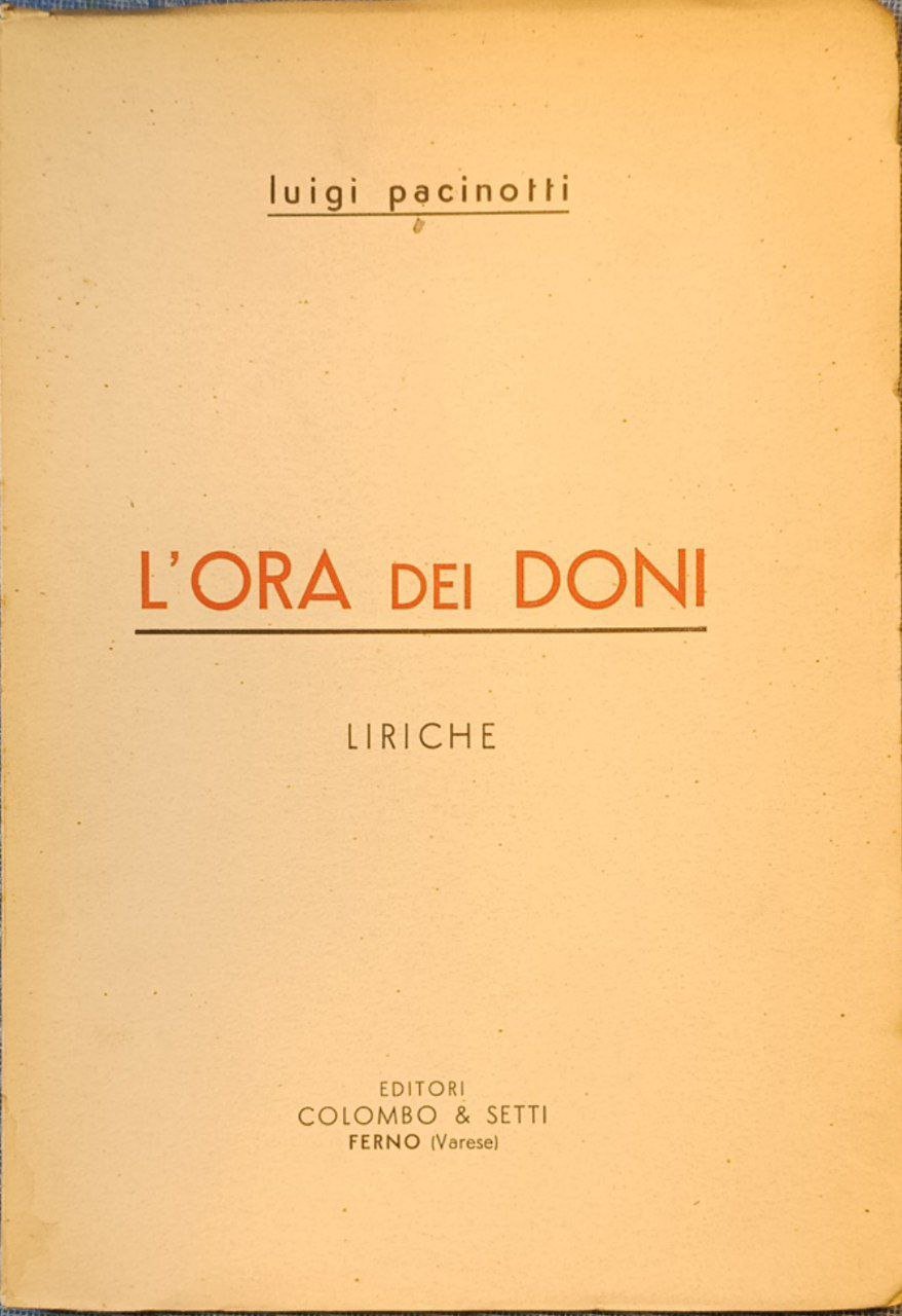 L'ora dei doni. Liriche | Immagine principale