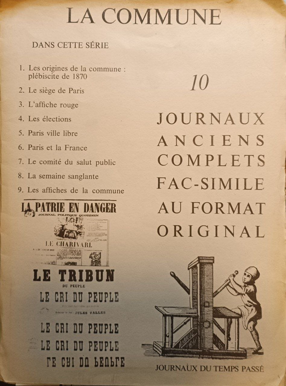La Commune. 10 journaux anciens complets fac-simile au format original. | Immagine principale