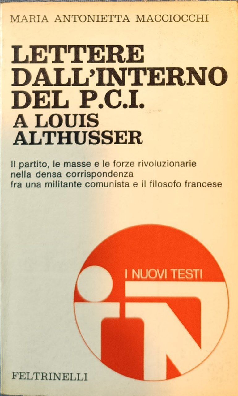 Lettere dall'interno del P.C.I. a Louis Althusser | Immagine principale