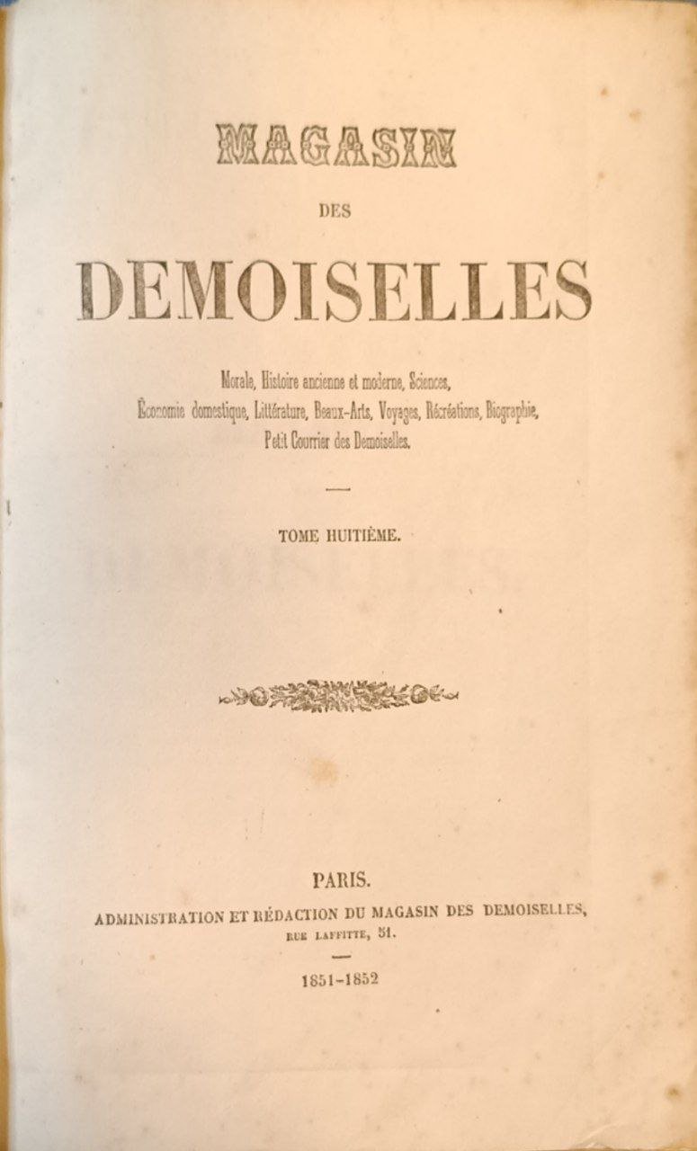 Magasin des demoiselles. Tome huitième. | Immagine principale