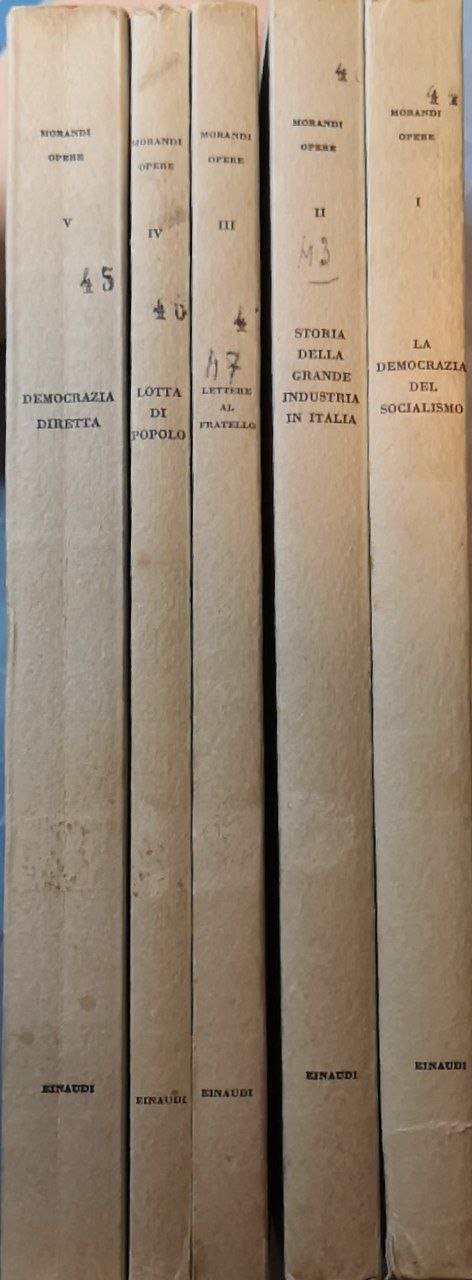 Opere di Rodolfo Morandi. Volumi I-II-III-IV-V.