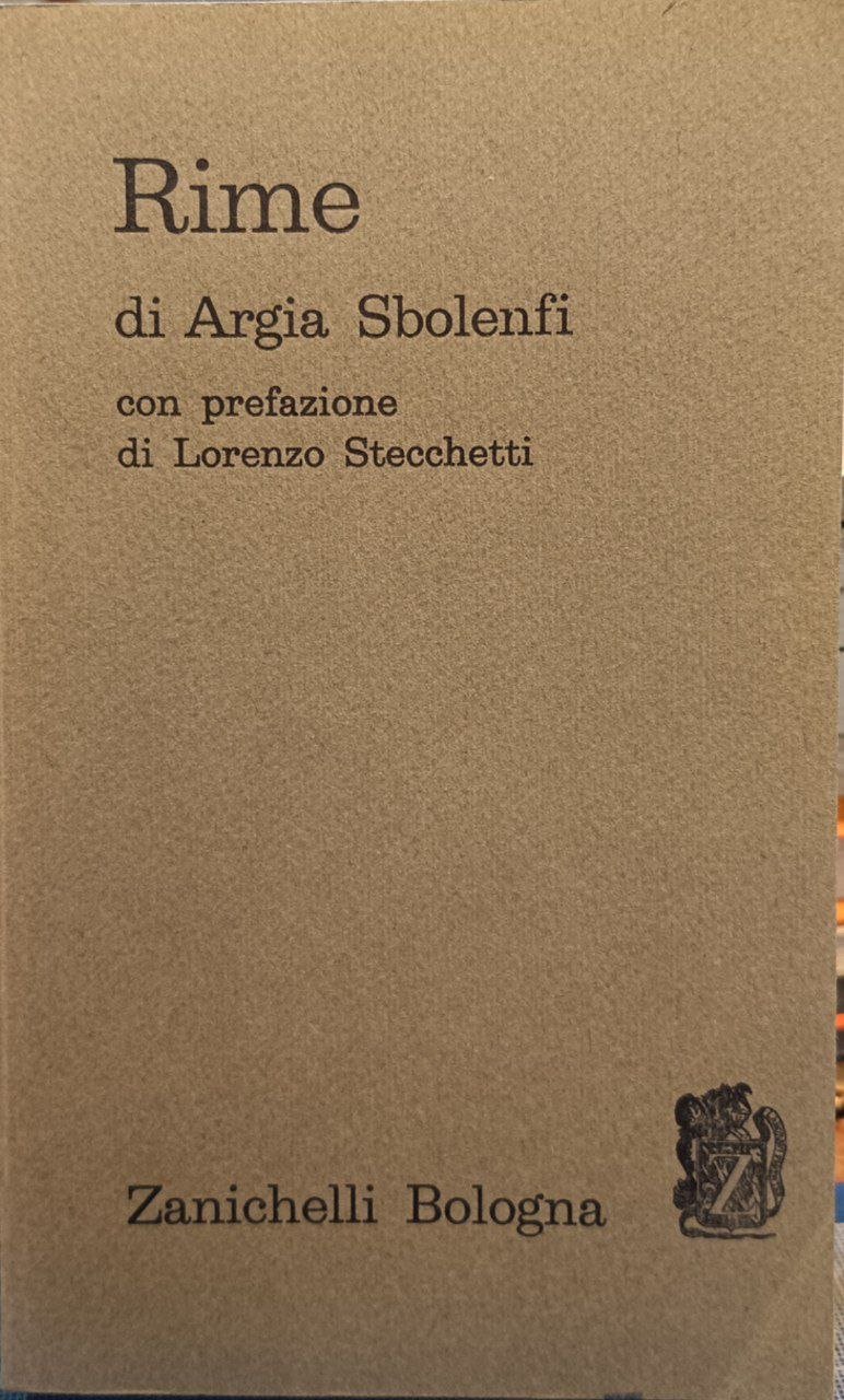 Rime di Argia Sbolenfi | Immagine principale