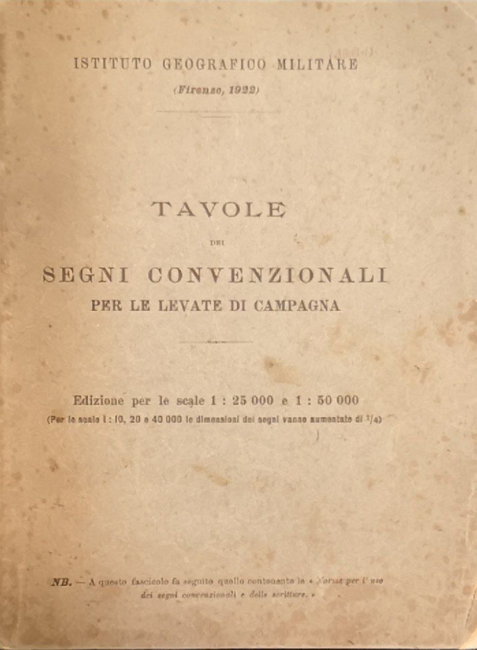 Tavole dei segni convenzionali per le levate di campagna