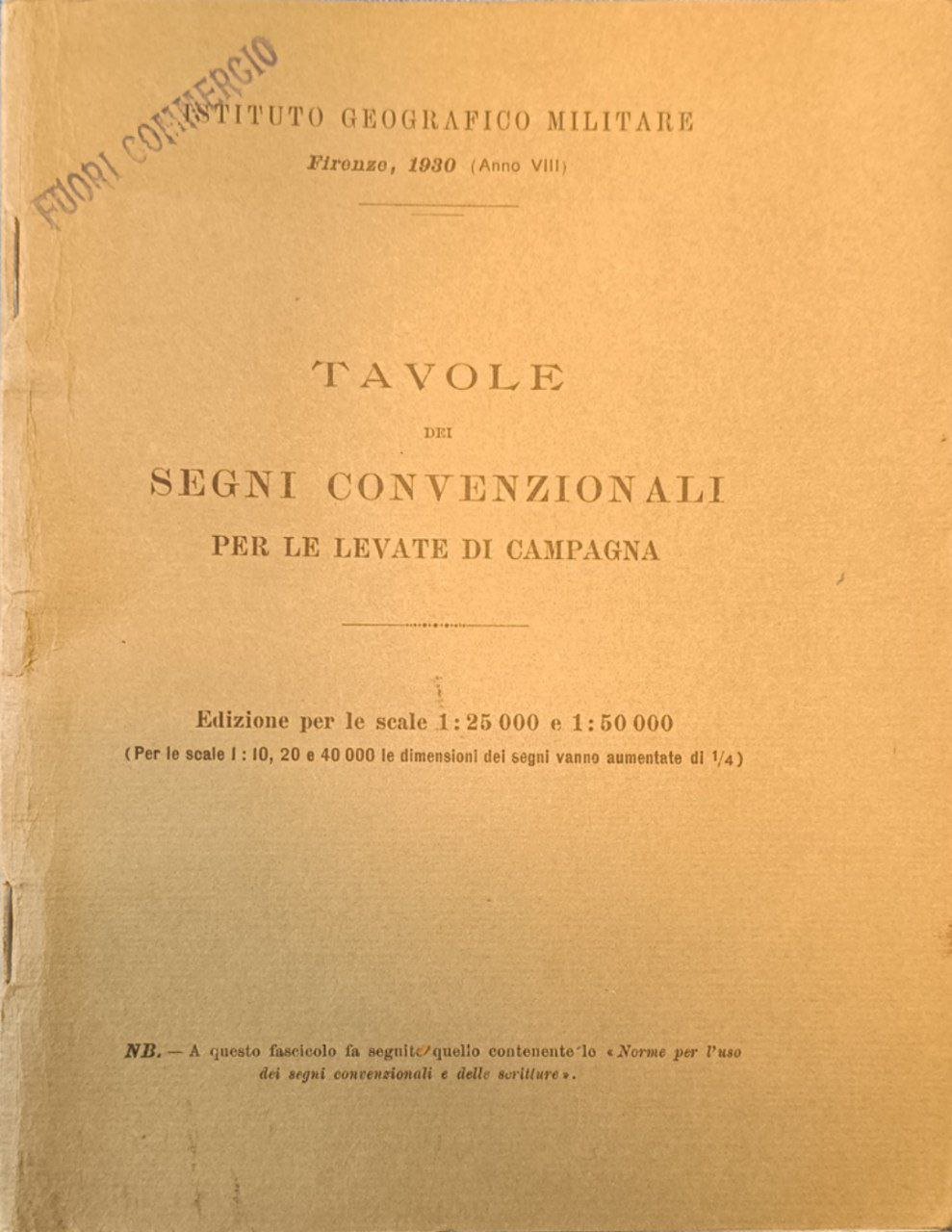 Tavole dei segni convenzionali per le levate di campagna: edizione … | Immagine principale