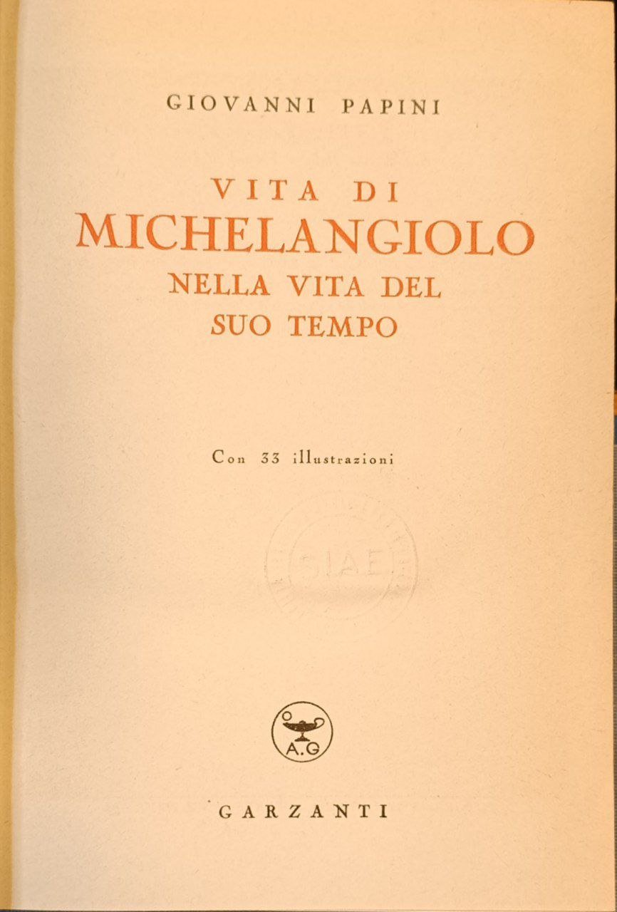 Vita di Michelangiolo nella vita del suo tempo | Immagine principale