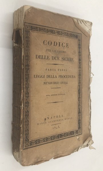 CODICE per lo REGNO delle DUE SICILIE. Parte terza (su …