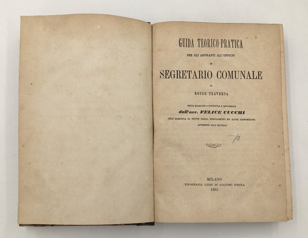 GUIDA TEORICO-PRATICA per gli aspiranti all'ufficio di SEGRETARIO COMUNALE. 6.a …