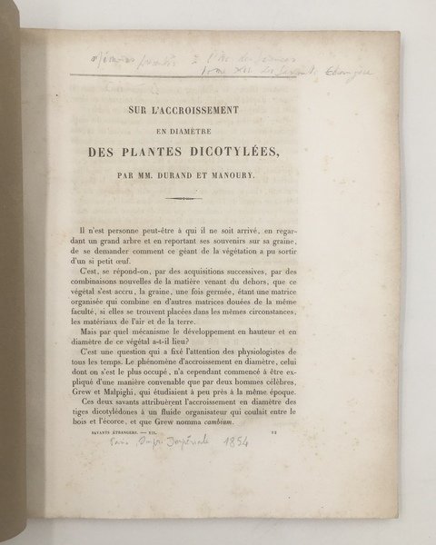 Mémoires sur la VISION. 1. Sur la FIGURE MATHéMATIQUE des …