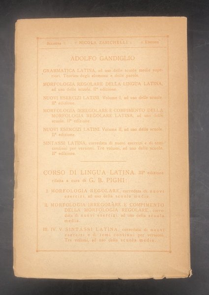 GRAMMATICA LATINA ad uso delle scuole medie superiori. TEORICA degli …