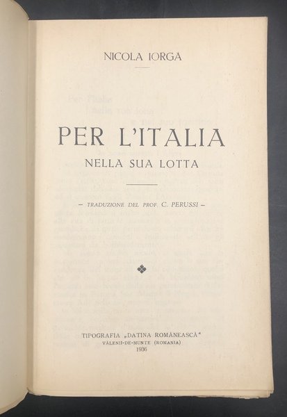 Per l'ITALIA nella sua LOTTA [e nel suo martirio]. "Io …
