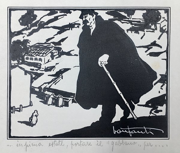 SETTE DISEGNI ORIGINALI in nero china, destinati a illustrare un …