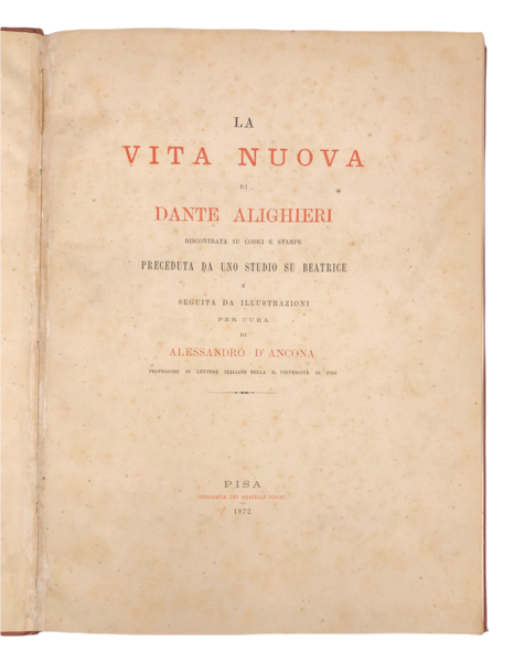 La VITA NUOVA di Dante Alighieri riscontrata su Codici e …