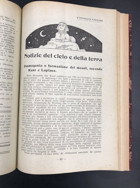 L'UNIVERSITÀ POPOLARE. Rivista Quindicinale di Volgarizzazione Scientifica. Anno XI, annata …